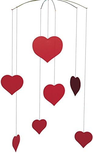 Happy Hearts Valentine Hanging Mobile - 16 Inches Plastic