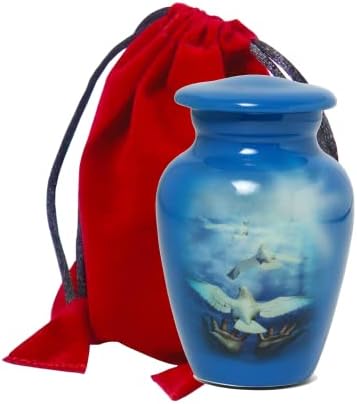 Serenity Dove Painted Mini Cremation Urn - Small Keepsake
