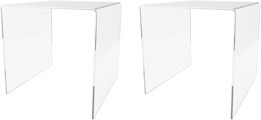 Marketing Holders Acrylic Display Riser Stand 8 Inch Wide 2 Pack