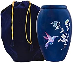 HLC Urns Blue Hummingbird Cremation Urn - Handcrafted Affordable Urn for Ashes