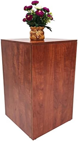 FixtureDisplays 24 Inch Pale Walnut Cube Display Riser Stand