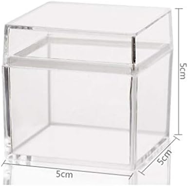 Angwang Clear Acrylic 5 Sided Jewelry Display Box Case Square Cube Props Box