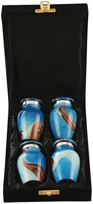 Ocean Tides Keepsake Urns Set of 4 Blue Design