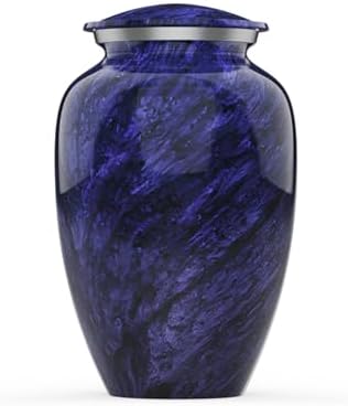 Modern Memorials Cremation Urn - Purple Marble Finish