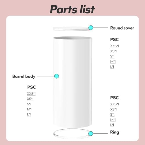 Baotree White Cylinder Pedestal Stands 3 Pieces