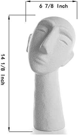 Abstract Ceramic Head Sculpture 14 Inch Home Decor