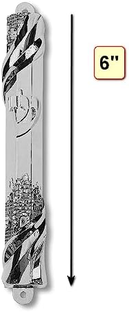 My Daily Styles Mezuzah Case - 6 Inch Metal Silver Tone