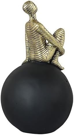 Thinking Lady Handcrafted Ball Showpiece 9 Inches Multicolor