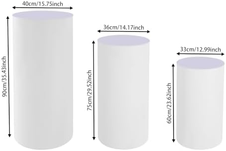 3Pcs Cylinder Pedestal Stands for Wedding and Party Decor