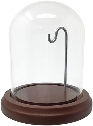 BANBERRY DESIGNS Clear Glass Dome with Hook and Wooden Base