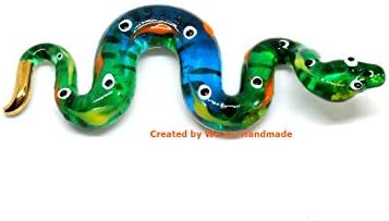 Handmade 3 Inch Blown Glass Fantasy Ball Python Snake Figurine