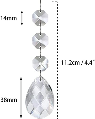 Jishi 30pk Crystal Teardrop Ornaments for Christmas Tree