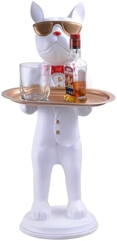 Cool Dog Sculpture with Plate for Home Dcor