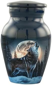 Midnight Wolves Mini Urn Set - 2 Cremation Urns for Ashes
