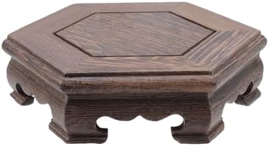 Traditional Craft Wooden Display Stand Hex Pedestal