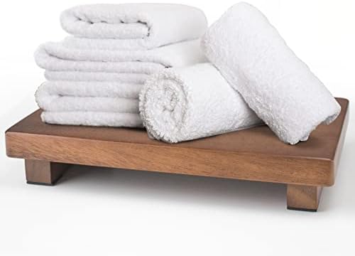 Walnut Wood Pedestal Stand for Soap Candles Jewelry Display