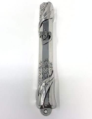 My Daily Styles Mezuzah Case - 6 Inch Metal Silver Tone