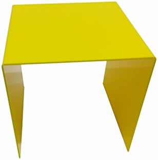 FixtureDisplays One Riser Combo 3 Inch Cube 3 Sided Yellow Acrylic Display