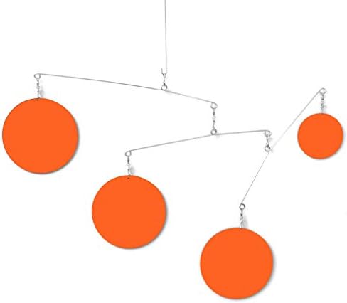Fab Mod Orange Hanging Art Mobiles - Mid Century Modern Decor