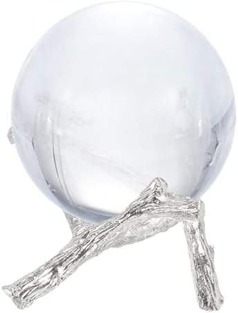 Uxcell Metal Crystal Ball Display Stand 22 White