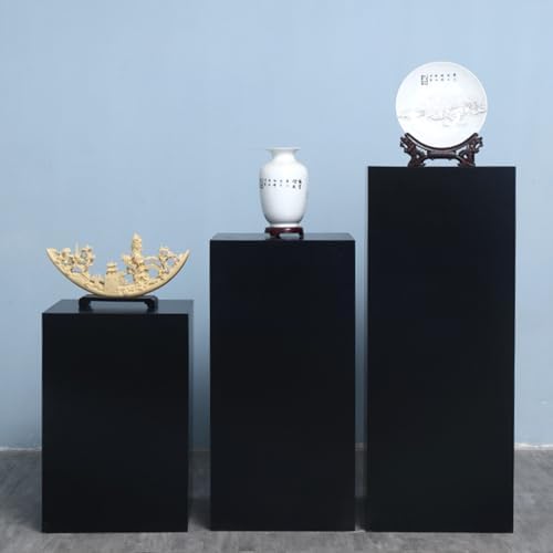 Rectangular Display Pedestal Stand for Mannequin Collectibles Black 40x110cm