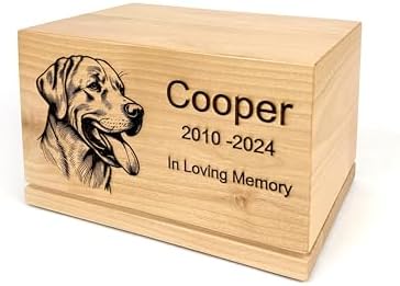 Pet Urn for Dogs and Cats Custom Laser Engraved Hardwood