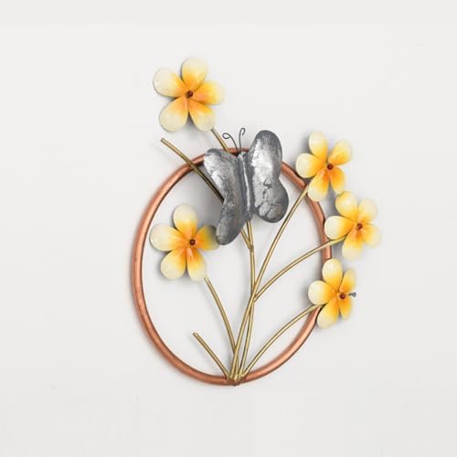 Malik Designs Butterfly Floral Wall Art with Frame