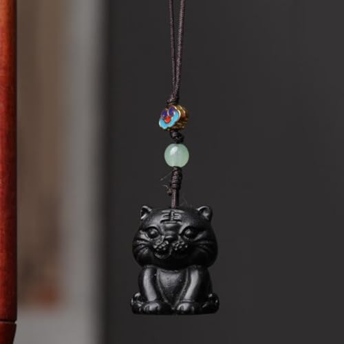 Tiger Wood Carving Home Decor Keychain Mobile