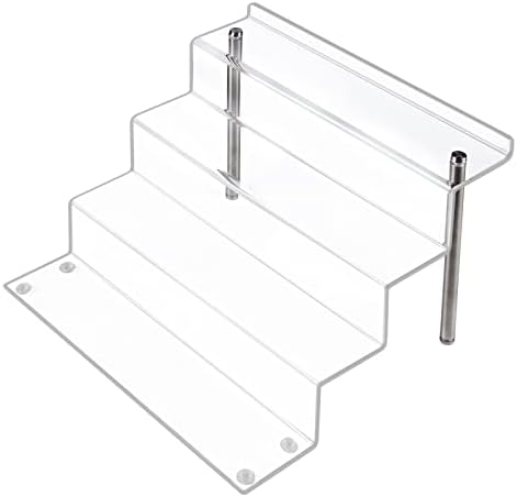 LileZbox Acrylic Display Stand 4-Tier Clear Large