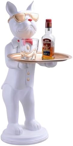 Cool Dog Sculpture with Plate for Home Dcor