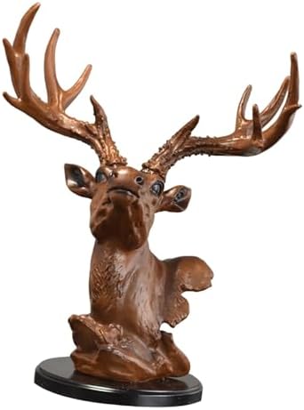 Fenteer Deer Head Figurine Desktop Decoration