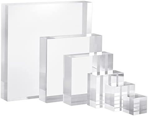 CiaoHER 2in Acrylic Cube Display Stand 9x9 Clear Solid Base