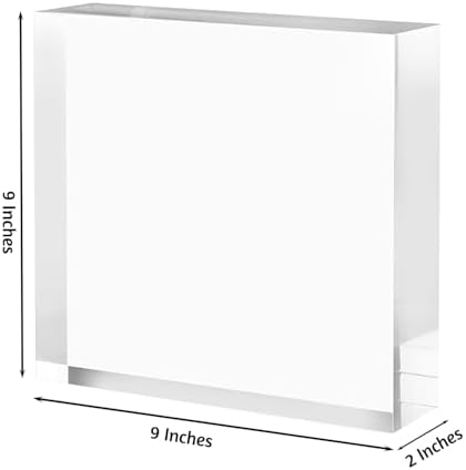 CiaoHER 2in Acrylic Cube Display Stand 9x9 Clear Solid Base