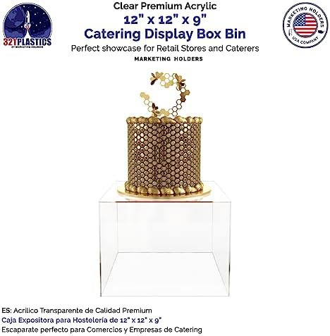 12x12x9 Clear Acrylic Riser Display Box No Lid