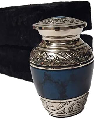 Customized Blue Keepsake Cremation Urn - Small Size