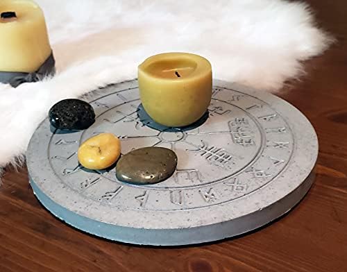 Viking Vegvisir Stone Altar Display Stand Riser Black