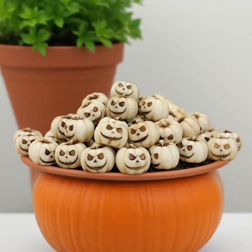20 Pcs White Mini Pumpkin Halloween Decorations