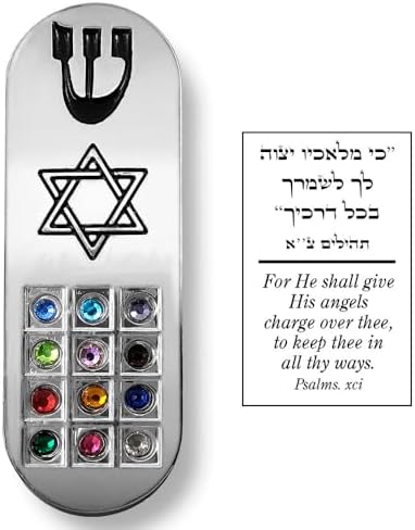 Protection Car Mezuzah with Prayer Scroll Star Of David Hoshen Stones from Israel