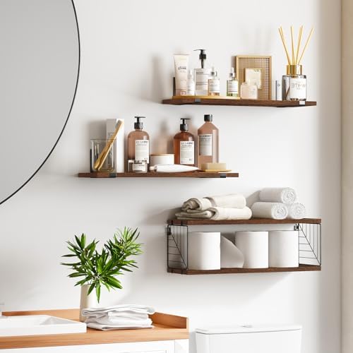 Fixwal 31 Tier Floating Shelves Over Toilet Dark Brown