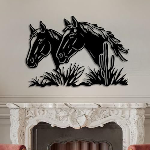 ENJOYOO Metal Horse Wall Art Sculpture 24x16in