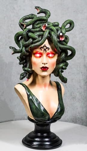 Greek Goddess Medusa LED Eye Bust Figurine