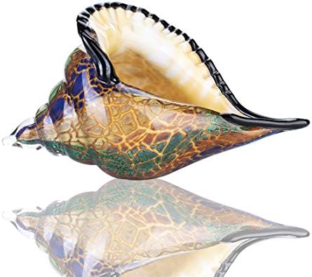 QFkris Glass Conch Figurine Unique Seashell Decor Crystal Home Accent