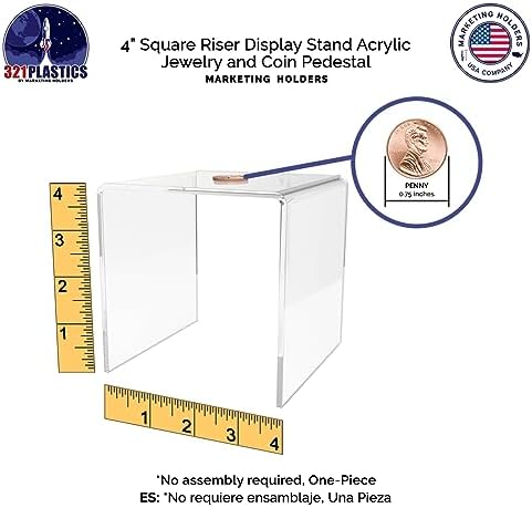 Marketing Holders Clear Acrylic Riser Stand 4 Inch Square