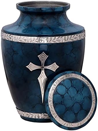 BOLD DIVINE Elite Cross Blue Cloud Cremation Urn