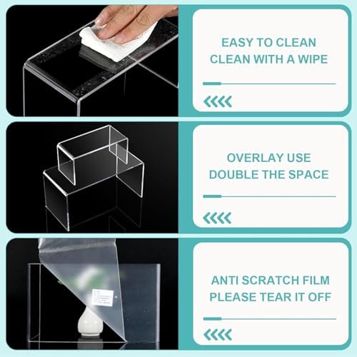 5Pcs Acrylic Risers Display Stands for Home Decor