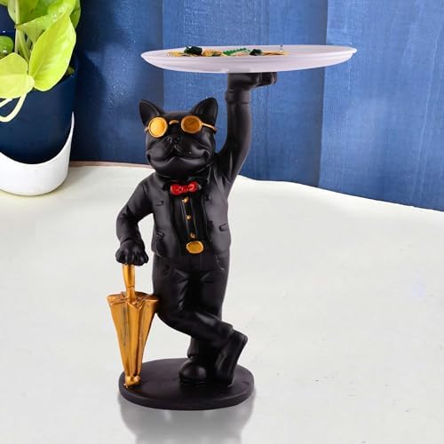 Cool Dog Showpiece with Plate for Home Decor
