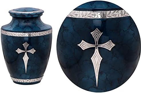 BOLD DIVINE Elite Cross Blue Cloud Cremation Urn