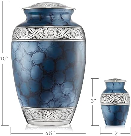 Reminded Set of 5 Decorative Cremation Urns - Blue