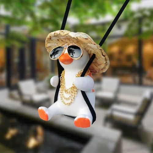 Cool Swinging Duck Hanging Ornament for Jeep Rear View Mirror