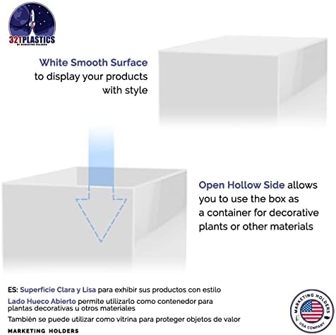 White Platform Display Box 12x12x32 No Lid Cube Stand